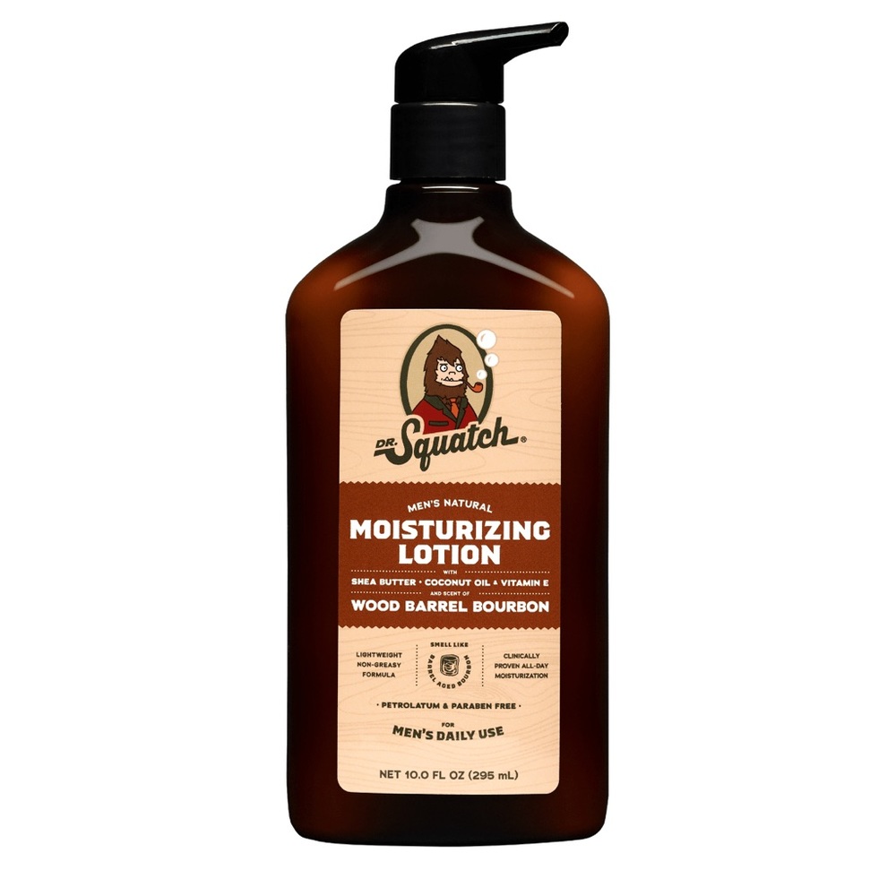 Dr. Squatch Natural Hand &‎ Body Lotion , Wood Barrel Bourbon, 10 fl oz, NEW